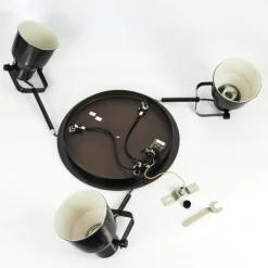 Plafonnier Presa Bronze, Crème, 3 lumières