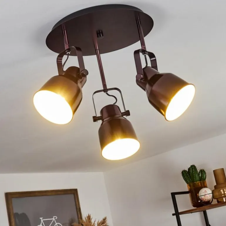 Plafonnier Presa Bronze, Crème, 3 lumières