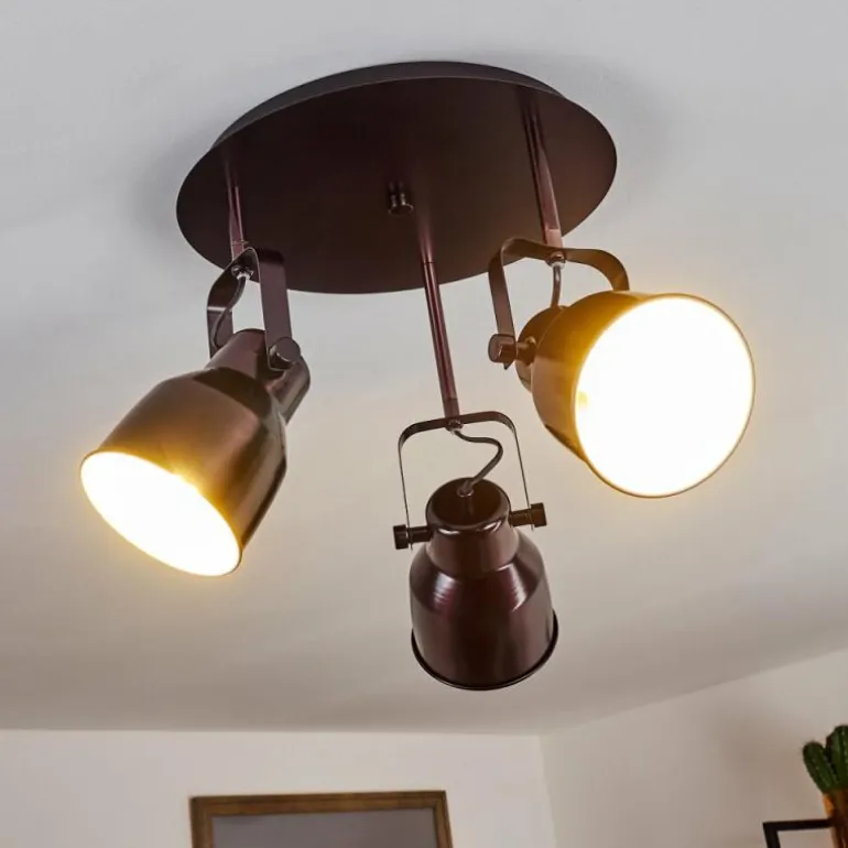 Plafonnier Presa Bronze, Crème, 3 lumières