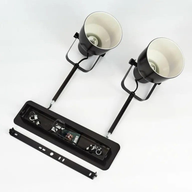 Plafonnier Presa Noir, 2 lumières