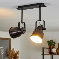 Plafonnier Presa Noir, 2 lumières