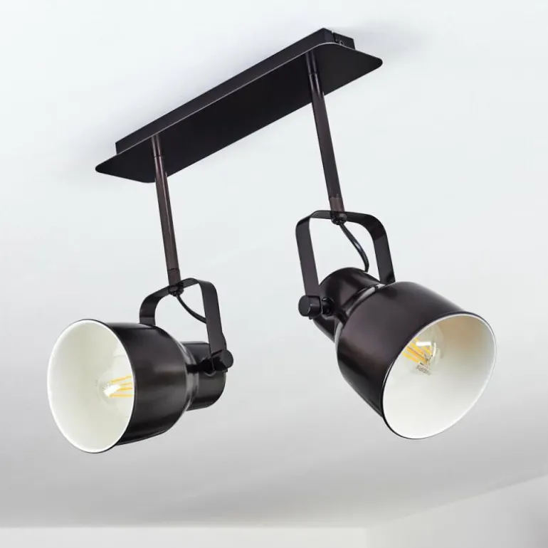 Plafonnier Presa Noir, 2 lumières