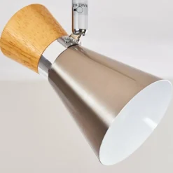 Plafonnier Pulau Bois clair, Nickel mat, 4 lumières