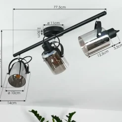 Plafonnier Quieri Noir, 3 lumières