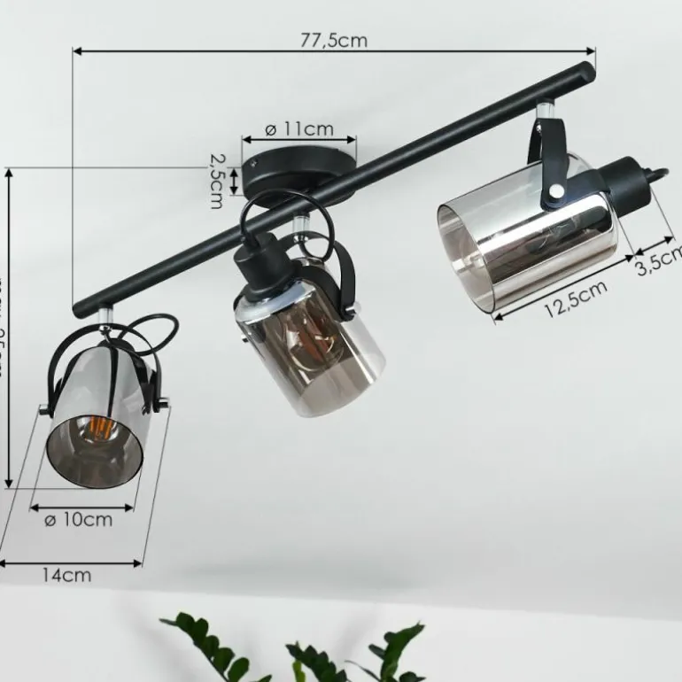 Plafonnier Quieri Noir, 3 lumières