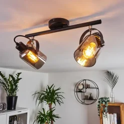 Plafonnier Quieri Noir, 2 lumières