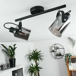 Plafonnier Quieri Noir, 2 lumières