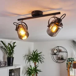 Plafonnier Quieri Noir, 2 lumières