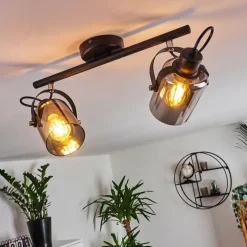 Plafonnier Quieri Noir, 2 lumières