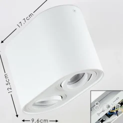 Plafonnier Quimper Blanc, 2 lumières