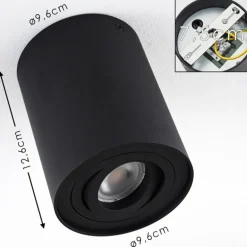 Plafonnier Quimper Noir, 1 lumière