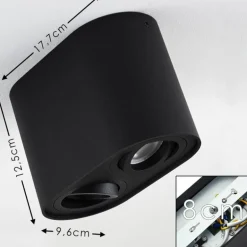 Plafonnier Quimper Noir, 2 lumières