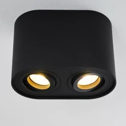 Plafonnier Quimper Noir, 2 lumières