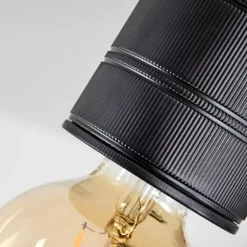 Plafonnier Raccuia Bois foncé, Noir, 2 lumières