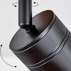 Plafonnier Raccuia Bois foncé, Noir, 2 lumières