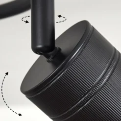 Plafonnier Raccuia Bois foncé, Noir, 3 lumières