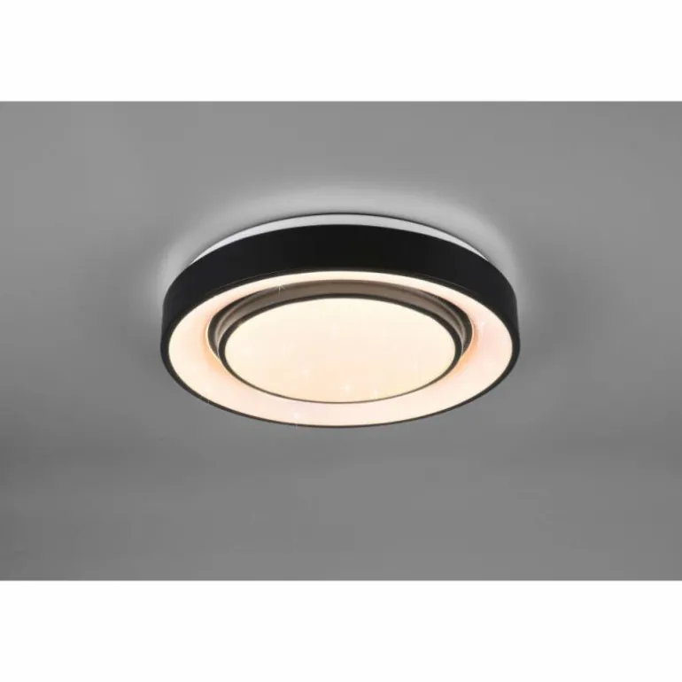 Plafonnier Reality Mona LED Noir, 1 lumière, Changeur de couleurs
