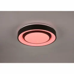 Plafonnier Reality Mona LED Noir, 1 lumière, Changeur de couleurs