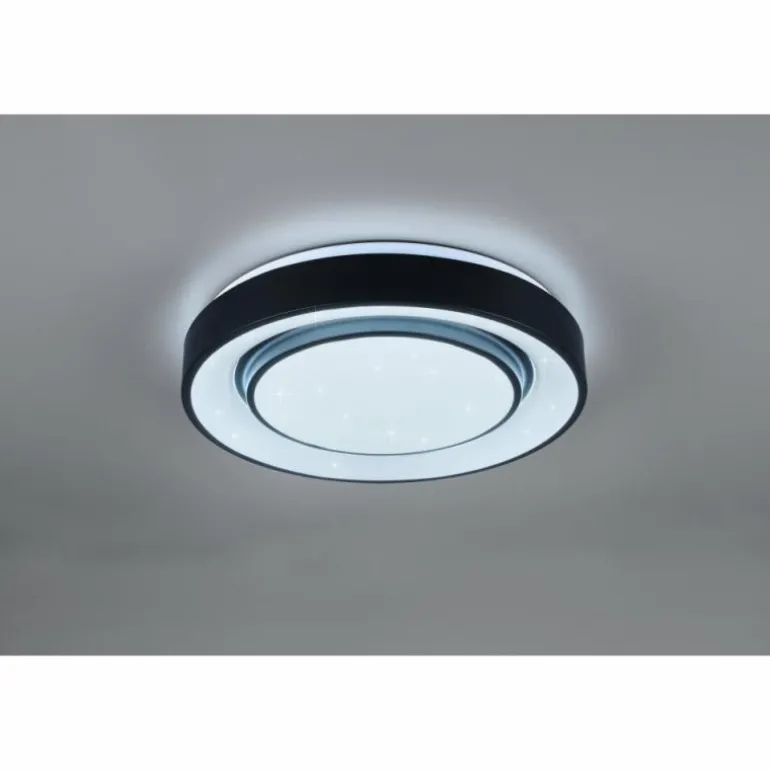 Plafonnier Reality Mona LED Noir, 1 lumière, Changeur de couleurs