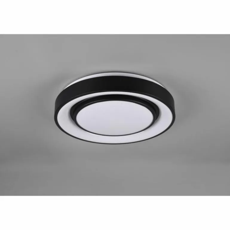 Plafonnier Reality Mona LED Noir, 1 lumière, Changeur de couleurs