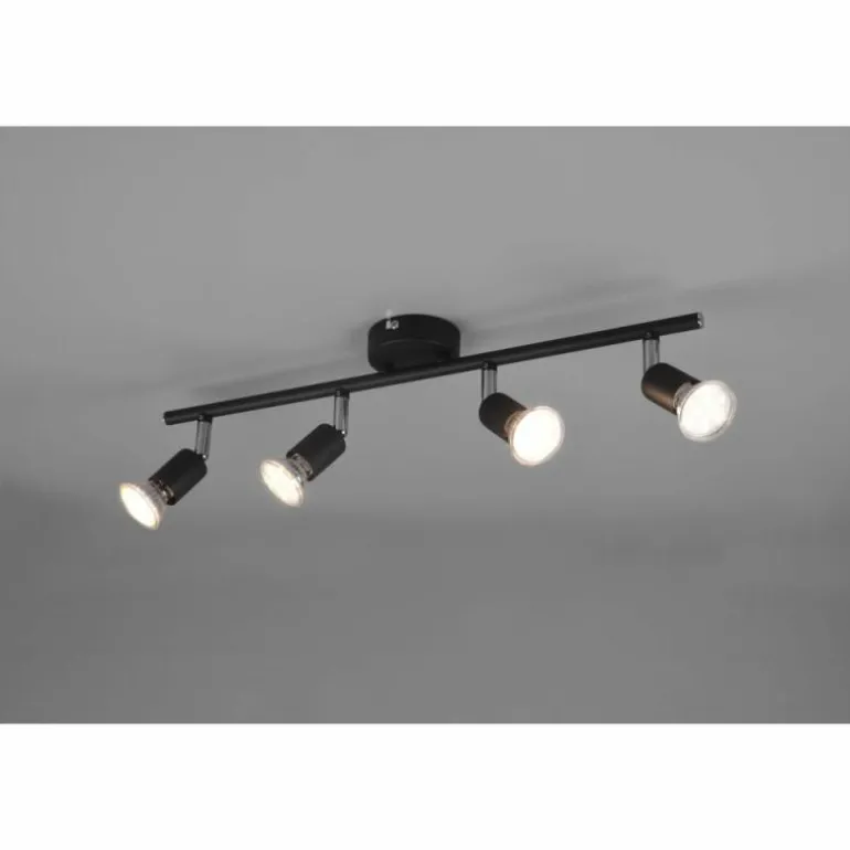 Plafonnier Reality Paris Noir, 4 lumières