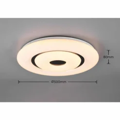 Plafonnier Reality Rana LED Noir, Blanc, 1 lumière, Télécommandes, Changeur de couleurs