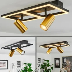 Plafonnier Reboleiro LED Noir, 3 lumières