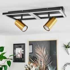 Plafonnier Reboleiro LED Noir, 3 lumières