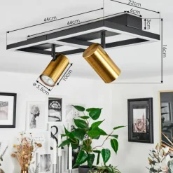 Plafonnier Reboleiro LED Noir, 3 lumières