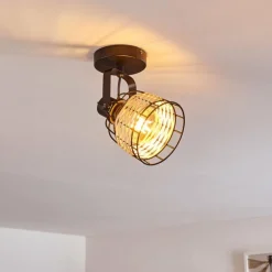 Plafonnier Recinto Noir, 1 lumière