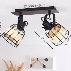 Plafonnier Recinto Noir, 2 lumières