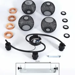 Plafonnier Reiden Noir, 4 lumières