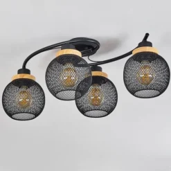 Plafonnier Reiden Noir, 4 lumières