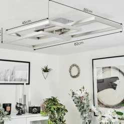 Plafonnier Relous LED Acier inoxydable, 3 lumières, Télécommandes, Changeur de couleurs