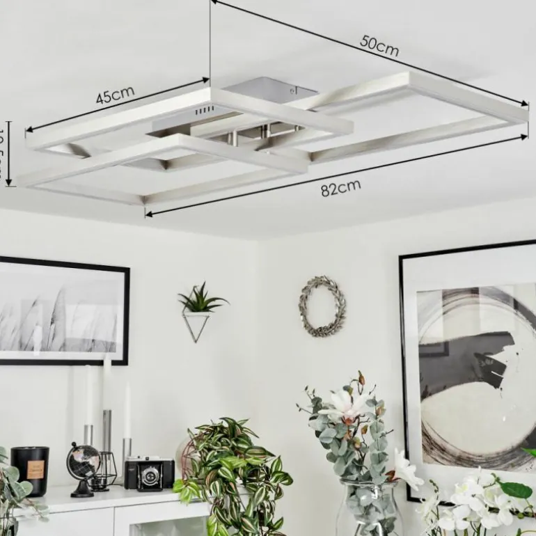 Plafonnier Relous LED Acier inoxydable, 3 lumières, Télécommandes, Changeur de couleurs