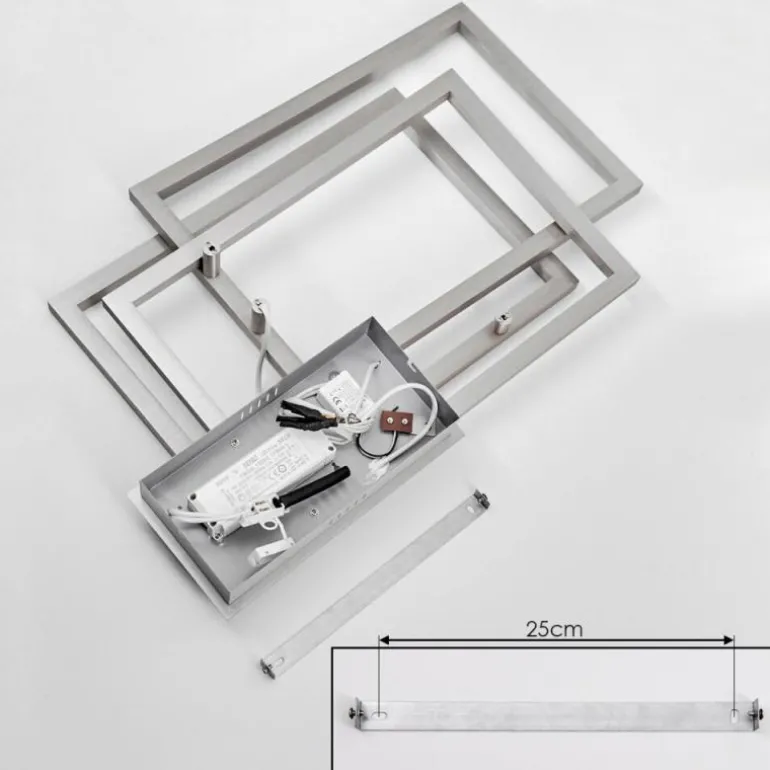 Plafonnier Relous LED Acier inoxydable, 3 lumières, Télécommandes, Changeur de couleurs