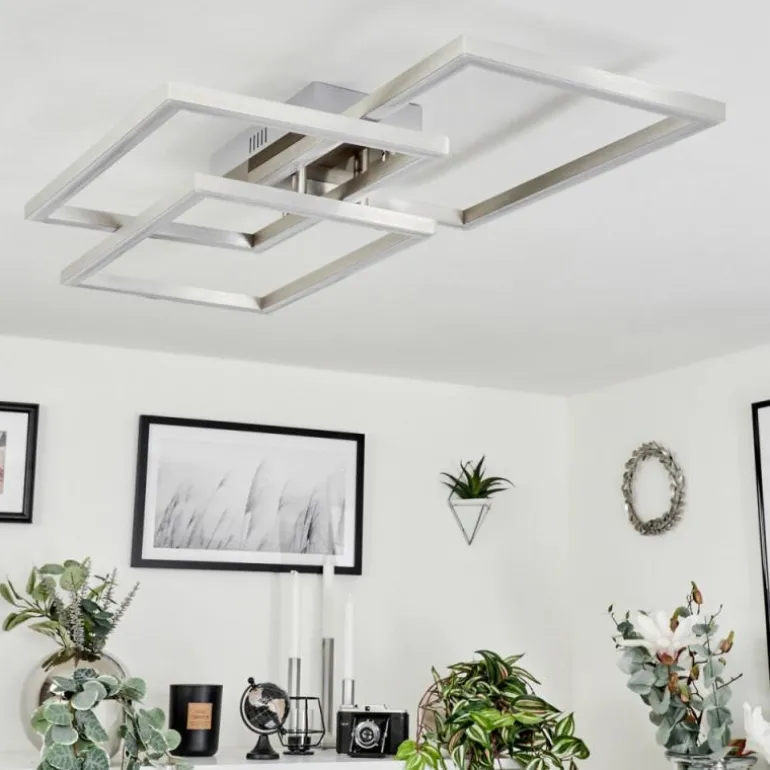Plafonnier Relous LED Acier inoxydable, 3 lumières, Télécommandes, Changeur de couleurs