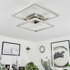 Plafonnier Relous LED Acier inoxydable, 2 lumières, Télécommandes, Changeur de couleurs