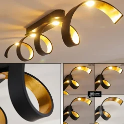 Plafonnier Rezat LED Noir doré, 1 lumière