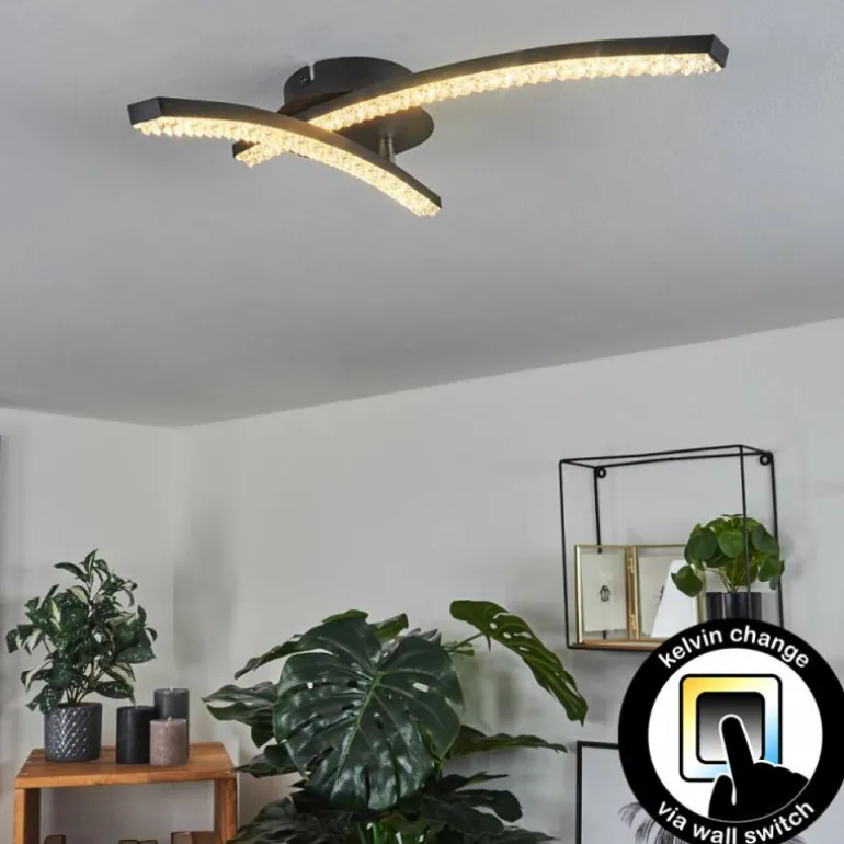 Plafonnier Rheinfelden LED Noir, 1 lumière