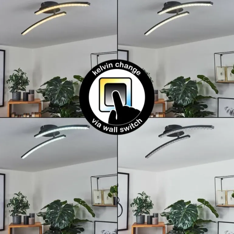 Plafonnier Rheinfelden LED Noir, 1 lumière