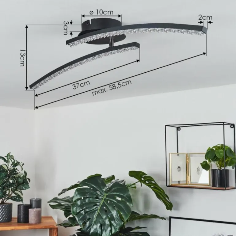 Plafonnier Rheinfelden LED Noir, 1 lumière