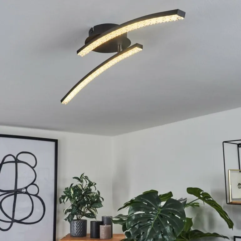 Plafonnier Rheinfelden LED Noir, 1 lumière