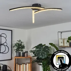 Plafonnier Rheinfelden LED Noir, 1 lumière