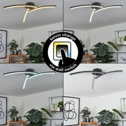 Plafonnier Rheinfelden LED Noir, 1 lumière