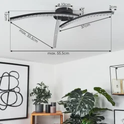 Plafonnier Rheinfelden LED Noir, 1 lumière