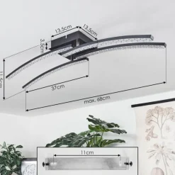 Plafonnier Rheinfelden LED Noir, 1 lumière