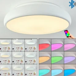 Plafonnier Rhone LED Blanc, 1 lumière, Changeur de couleurs