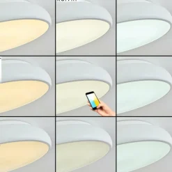 Plafonnier Rhone LED Blanc, 1 lumière, Changeur de couleurs