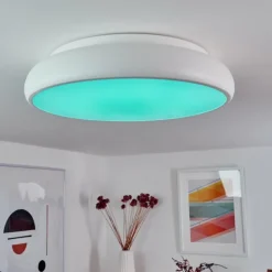 Plafonnier Rhone LED Blanc, 1 lumière, Changeur de couleurs